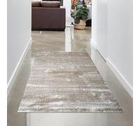 CARPETIA Tappeto effetto chiaro-scuro per la Camera degli Ospiti | soffice-caldo | beige Größe 80x150 cm