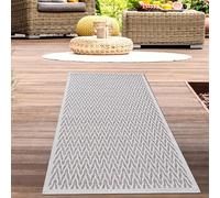 CARPETIA Tappeto moderno per interni ed esterni, resistente alle intemperie, resistente ai raggi UV, per terrazza, balcone, giardino d'inverno, aspetto elegante, beige, crema, 80 x 150 cm