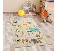 CARPETIA Tappeto per cameretta Tappeto per bambini Tappeto gioco Runner lavabile antiscivolo SAFARI/Jungle beige 80x150 cm