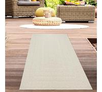 CARPETIA Tappeto per esterni corridore corridoio patio interno moderno impermeabile balcone giardino rettangolare linea modello di iuta guardare crema, 60 x 180 cm