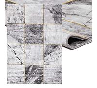 CarpetLiving*com Tappeto Carrara Dark Grey - Gold, Effetto Marmo | Design Moderno | Elegante e di Facile Manutenzione | Ideale per Il Soggiorno, Camera da Letto, Cucina | 160x230 cm.