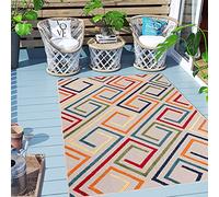 Carpeto Rugs Tappeto Astatto da Esterno Terrazzo Moderno a Pelo Corto - Tappeto per Esterno Grande - Tappeti da Esterno - Multicolore - 140 x 200 cm
