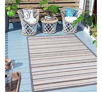 Carpeto Rugs Tappeto Astatto da Esterno Terrazzo Moderno a Pelo Corto - Tappeto per Esterno Grande - Tappeti da Esterno - Beige 1-160 x 230 cm