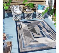 Carpeto Rugs Tappeto Astatto da Esterno Terrazzo Moderno a Pelo Corto - Tappeto per Esterno Grande - Tappeti da Esterno - Grigio Blu 3-80 x 150 cm