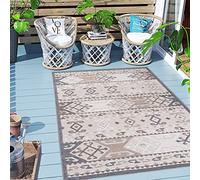Carpeto Rugs Tappeto Astatto da Esterno Terrazzo Moderno a Pelo Corto - Tappeto per Esterno Grande - Tappeti da Esterno - Beige - 120 x 170 cm
