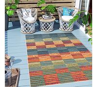 Carpeto Rugs Tappeto Astatto da Esterno Terrazzo Moderno a Pelo Corto - Tappeto per Esterno Grande - Tappeti da Esterno - Multicolore 1-140 x 200 cm