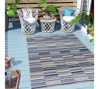 Carpeto Rugs Tappeto Astatto da Esterno Terrazzo Moderno a Pelo Corto - Tappeto per Esterno Grande - Tappeti da Esterno - Grigio Blu 1-160 x 230 cm