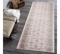Carpeto Rugs Tappeto Cucina Orientale Floreale Pelo Corto - Tappeto Corridoio - Tappeto Passatoia Cucina - Tappeti Cucina - Tappeto per Cucina Moderni - Crema Bianca - 70 x 230 cm
