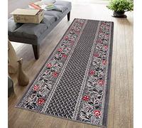Carpeto Tappeto Passatoia Corridoio 100x400cm Antracite Grigio Vegetale
