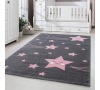 Carpetsale24 Tappeti per bambini, colore rosa, disegno a stella, 16121, tappeto corridoio, Tappeti camera dei bambini, 80 x 150 cm