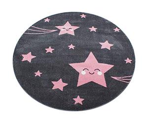 Carpetsale24 Tappeti per Bambini, Colore Rosa, Disegno a Stella, 18104, Tappeto Rotondo, Tappeti Camera dei Bambini, 160 cm Rotondo