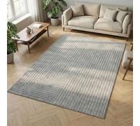 Carpetsale24 Tappeto 120x170 cm Grigio, Pelo Corto con Effetto 3D Alto-Basso, Design Boho Scandinavo, per Soggiorno, Camera, Cucina o Esterni