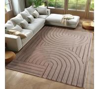 Carpetsale24, Tappeto Boho Scandinavo Monocromatico Beige 200x290 cm, Tappeto Decorativo, Morbido e Facile da Pulire, Effetto 3D, Tappeto per Soggiorno e Camera da Letto, Tappeto Lavabile Grande