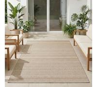 Carpetsale24 Tappeto da Esterno Beige 280x370 cm, Resistente agli Agenti Atmosferici & UV, Ideale per Cucina, Balcone, Terrazza, Soggiorno e Sala da Pranzo, Design Boho Scandinavo