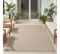 Carpetsale24 Tappeto da Esterno Beige 280x370 cm, Resistente agli Agenti Atmosferici & UV, Ideale per Cucina, Balcone, Terrazza, Soggiorno e Sala da Pranzo, Design Boho Scandinavo