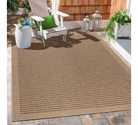 Carpetsale24 Tappeto da Esterno Impermeabile 160x230 cm Nero - Tappeto Resistente alle Intemperie e Lavabile in Lavatrice - Tappeto per Terrazza, Balcone, Campeggio, Giardino