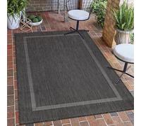 Carpetsale24 Tappeto da Esterno Impermeabile 300x400 (280x370 cm) Nero - Tappeto Resistente alle Intemperie e Lavabile in Lavatrice - Tappeto per Terrazza, Balcone, Campeggio, Giardino