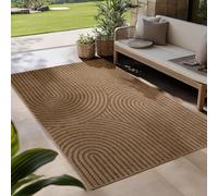 Carpetsale24 Tappeto per Interni ed Esterni, robusto, resistente alle intemperie e facile da pulire, con effetto juta naturale, ideale per soggiorno, cucina, terrazza, giardino e balcone, 160x230 cm