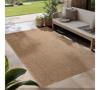 Carpetsale24 Tappeto per Interni ed Esterni, robusto, resistente alle intemperie e facile da pulire, con effetto juta naturale, ideale per soggiorno, cucina, terrazza, giardino e balcone, 120x170 cm