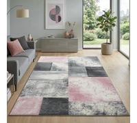 Carpetsale24 Tappeto per Soggiorno 160 x 230 cm Rosa- Design Moderno Tappeto Rettangolare a Pelo Corto per Cucina, Sala da Pranzo e Camera da Letto, Morbido e Facile da Pulire