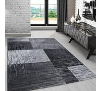 Carpetsale24 Tappeto per Soggiorno 280x370 cm, Nero e Grigio, Design Moderno a Quadri - Tappeto a Pelo Corto per Sala da Pranzo e Camera da Letto, Morbido e Facile da Pulire