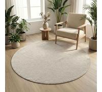 Carpetsale24 Tappeto Rotondo 200 cm Crema Tinta Unita Bou nelli Stile Scandinavo Moderno Morbido Resistente Facile da Pulire Grande Tappeto per Soggiorno Sala da Pranzo Camera