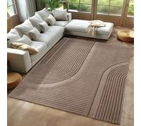 Carpetsale24, Tappeto Scandinavo Boho Beige Monocromatico 240x340 cm, Tappeto Decorativo, Morbido e Facile da Pulire, Effetto 3D, Tappeto per Soggiorno e Camera da Letto, Tappeto Lavabile Grande