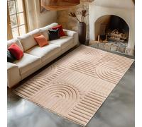 Carpetsale24 Tappeto soggiorno stile Scandinavo Boho con effetto alto-basso, tappeto decorativo, tappeto facile da curare, Tappeto Rosa 60 x 110 cm