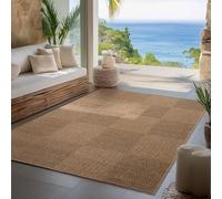 Carpettex Tappeto da Esterno ed Interno Impermeabile 300x400 (280x370 cm) Beige - Tappeto Resistente alle Intemperie e con effeto juta natureale - per Balcone, Terrazza, Campeggio, Giardino, Cucina