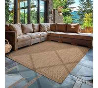 Carpettex Tappeto da Esterno Impermeabile 60 x 100 cm Marrone - Tappeto Resistente alle Intemperie e Lavabile in Lavatrice - Tappeto per Giardino, Terrazza, Balcone, Campeggio