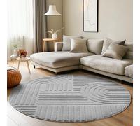 Carpettex Tappeto Rotondo 120 cm Grigio Pelo Alto Shaggy Boho