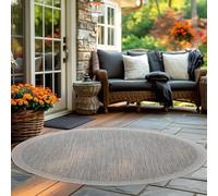Carpettex Tappeto Rotondo 200 cm Grigio Outdoor Lavabile Tessuto Piatto