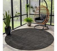 Carpettex Tappeto Rotondo 200 cm Nero Bordo Tessitura Piatta Resistente