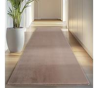 Carpettex Tappeto Runner Marrone 80x250 cm Tappeto Lavabile a Pelo Corto, Antiscivolo e Morbido, Design Monocromatico Moderno per Camera da Letto, Cucina e Corridoio