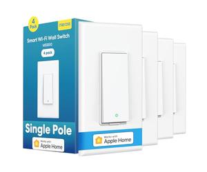 Carphone Warehouse Meross Interruptor inteligente de un solo polo, interruptor de luz Wi-Fi de 2.4 GHz funciona con Alexa y SmartThings, requier