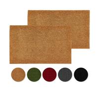 Carpido tappetino antiscivolo in cocco - zerbino antibatterico per aree esterne coperte - fibra naturale sostenibile - 100% cocco - SET di 2 naturali 60x90 cm
