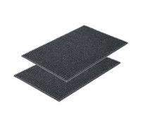 Carpido Zerbino da Esterno Resistente alle Intemperie in Gomma Antiscivolo - Grigio Set di 2 40x60cm - Tappeto Ingresso per Esterni Trattiene Sporco e Umidità
