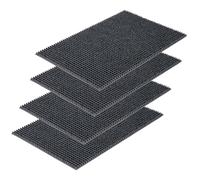 Carpido Zerbino da Esterno Resistente alle Intemperie in Gomma Antiscivolo - Grigio Set di 4 40x60cm - Tappeto Ingresso per Esterni Trattiene Sporco e Umidità