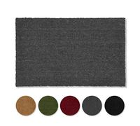 Carpido Zerbino in cocco antiscivolo - 50 x 80 cm grigio - Fibra naturale sostenibile per esterni coperti - 100% cocco - Tappetino per ingresso