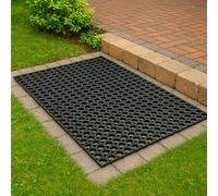 Carpido Zerbino nero in gomma - Zerbino antiscivolo 80 x 120 cm - resistente zerbino esterno in gomma