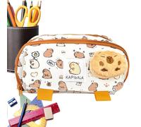 Carpincho, astuccio portapenne - Astuccio per matite animate - Capybara - Astuccio per penne, astuccio cosmetico da viaggio, organizzatore di cancelleria, Cachi, Consulte la descripción, Vedere la