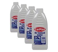 CarPlan Acqua deionizzata 1L - Previene la formazione di peli e calcare (Confezione da 4)