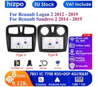 Carplay 4G 9 "10.33" 2Din Android 12 autoradio lettore Video multimediale per Renault Logan 2 Sandero 2 GPS Audio Stereo Head Unit P1 4Core 1G 32G (Type A)