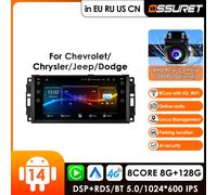Carplay 4G Android Autoradio per Chevrolet Chrysler Sebring Aspen 300C Jeep Wrangler Commander Compass Patriot Liberty Dodge GPS