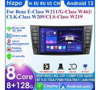 Hizpo 8 "2 Din Autoradio Carplay per Mercedes-Benz Classe E W211 GLS W219 W209 W463 Android 13 Lettore Multimediale GPS RDS FM BT 4G S4 AHDC2