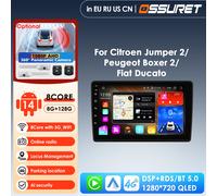 Carplay 4G-LTE 9 pollici 2Din Android Auto Autoradio GPS per FIAT Ducato 2007 - 2015 Lettore multimediale di navigazione WiFi Autoradio DSP