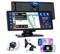 Carplay Auto, 8.88" Android Auto Wireless, Autoradio Bluetooth con Schermo con 1080P Telecamere Posteriori e Anteriori, Navigazione GPS, Controllo Vocale a Mani Libere, Mirror Link, AUX, FM