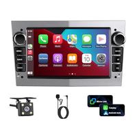 Carplay Auto Opel Corsa D Astra,Zafira,Meriva,Vivaro 2004-2011 Stereo 2 DIN Bluetooth Combo con Android Auto Wireless CarPlay,GPS FM Spotify Podcast USB Mic Telecamera Retromarcia Grigio SWC