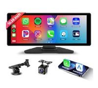 CarPlay e Android Auto Senza Fili, Hodozzy 10,26 Pollici Stereo Auto Portatile Bluetooth con IPS Schermo, Carplay Schermo con Mirror Link/Controllo Vocale/AUX/USB+Telecamera Retromarcia