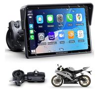 CarPlay Moto Senza Fili Compatibile con Apple CarPlay & Android Auto,Display Touch 5" IP67 Impermeabile con Doppio Bluetooth, Navigazione GPS,Controllo Vocale,Equalizzatore,Alimentazione USB/ACC